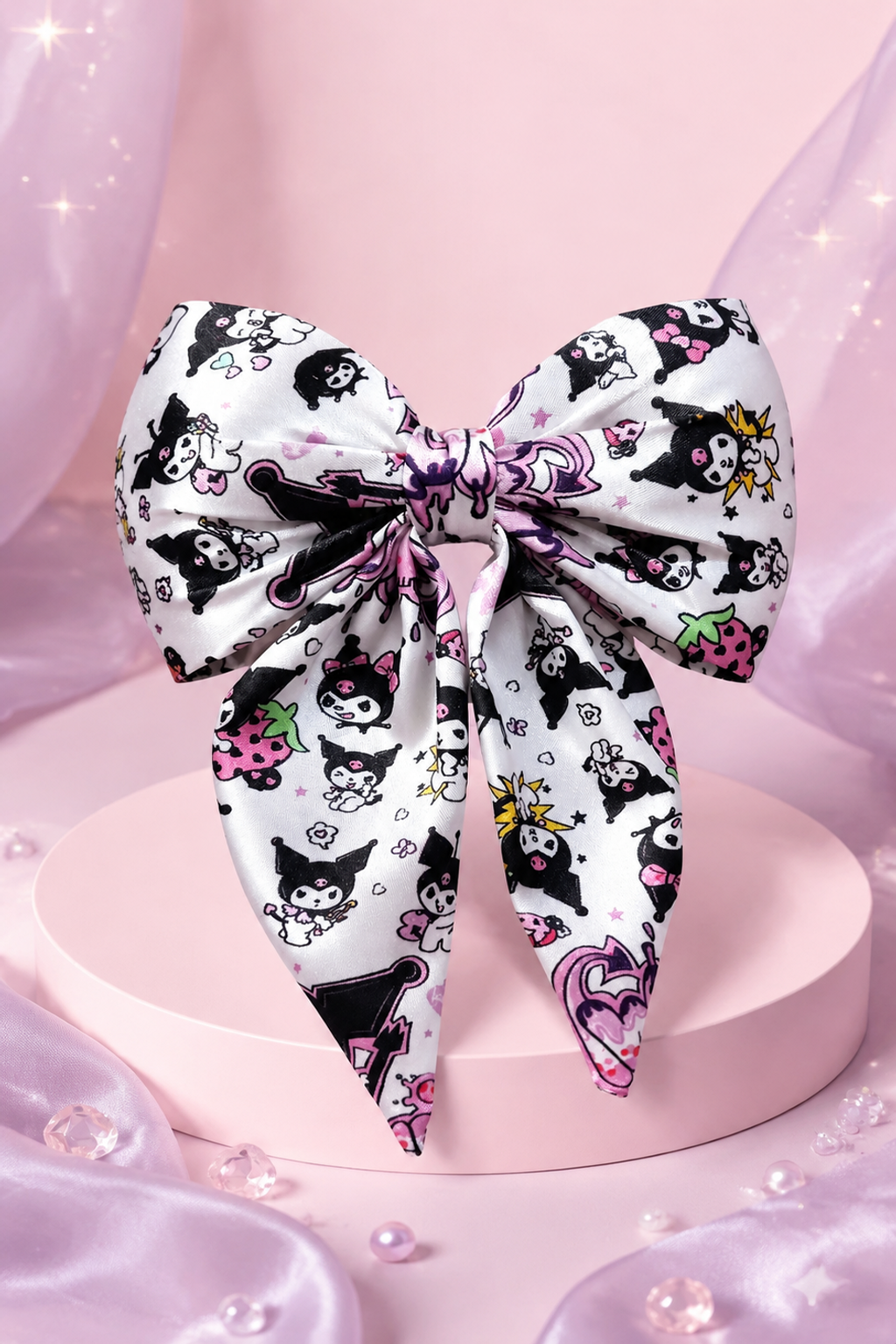 گیره پاپیونی ساتن طرح کرومی 🎀
